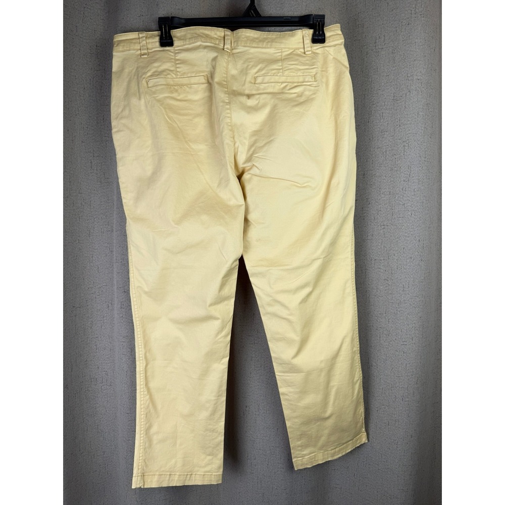 Gap Girlfriend Khaki Pants Womens 16 Yellow Cotton Stretch Straight Leg - Picture 3 of 6
